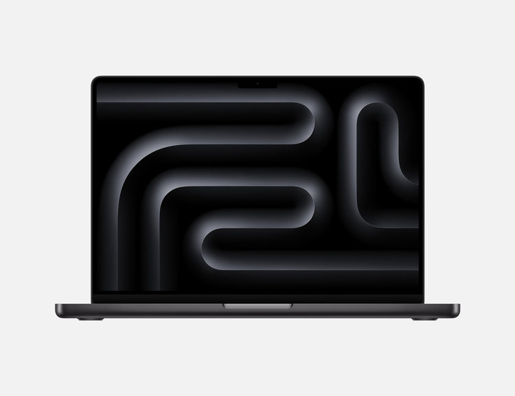 Apple 14-inch MacBook Pro M4 laptop with sleek black display and slim design