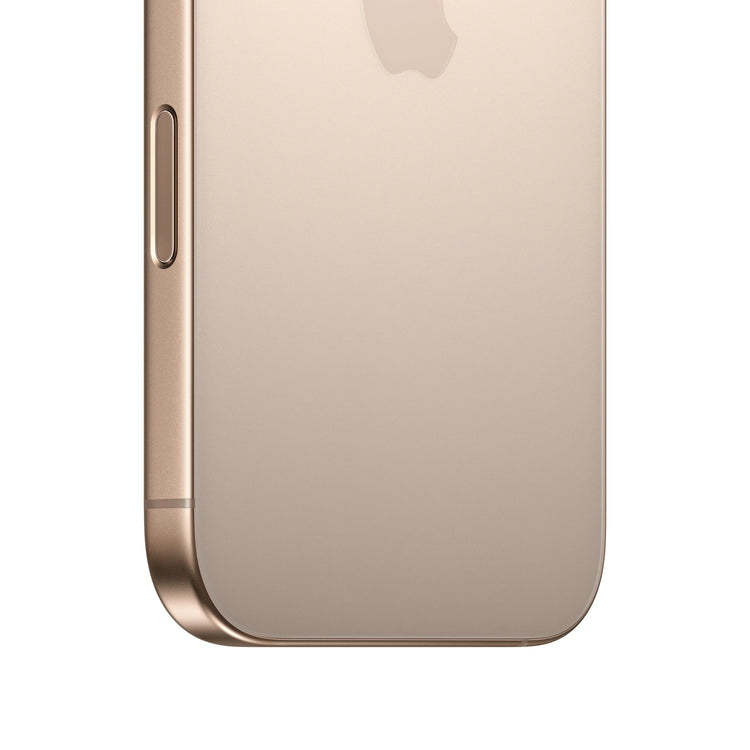 Close-up of gold Apple iPhone 16 Pro 128GB showing smooth metallic edge and side button