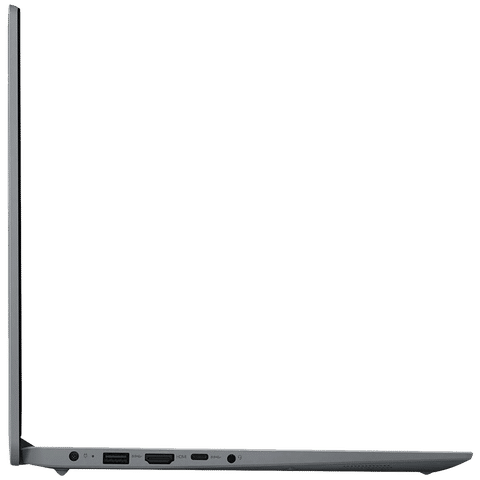 Side profile of Lenovo Ideapad Slim 1 laptop showing slim design and multiple ports