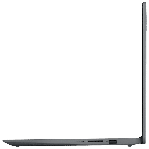 Side view of Lenovo Ideapad Slim 1 laptop showing its thin profile and port options
