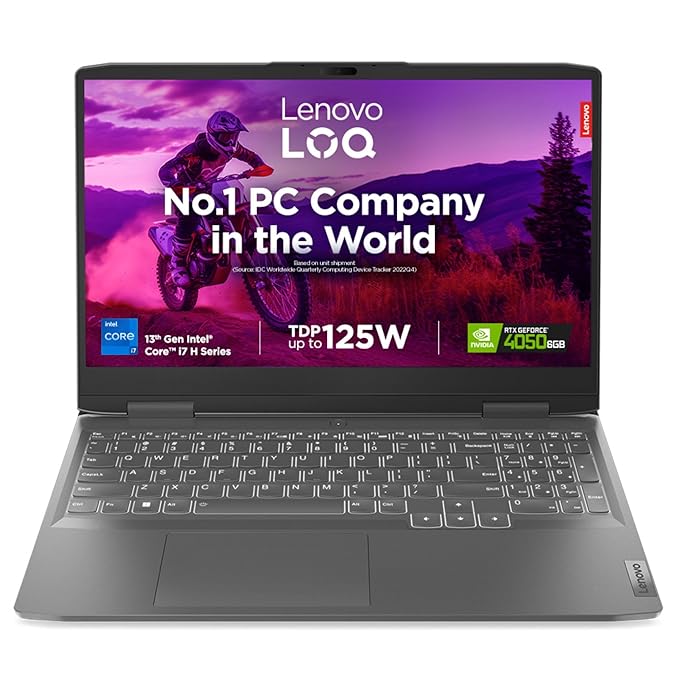 Lenovo LOQ Gaming laptop with 15th Gen Intel Core i7 and NVIDIA GeForce RTX 4050 graphics