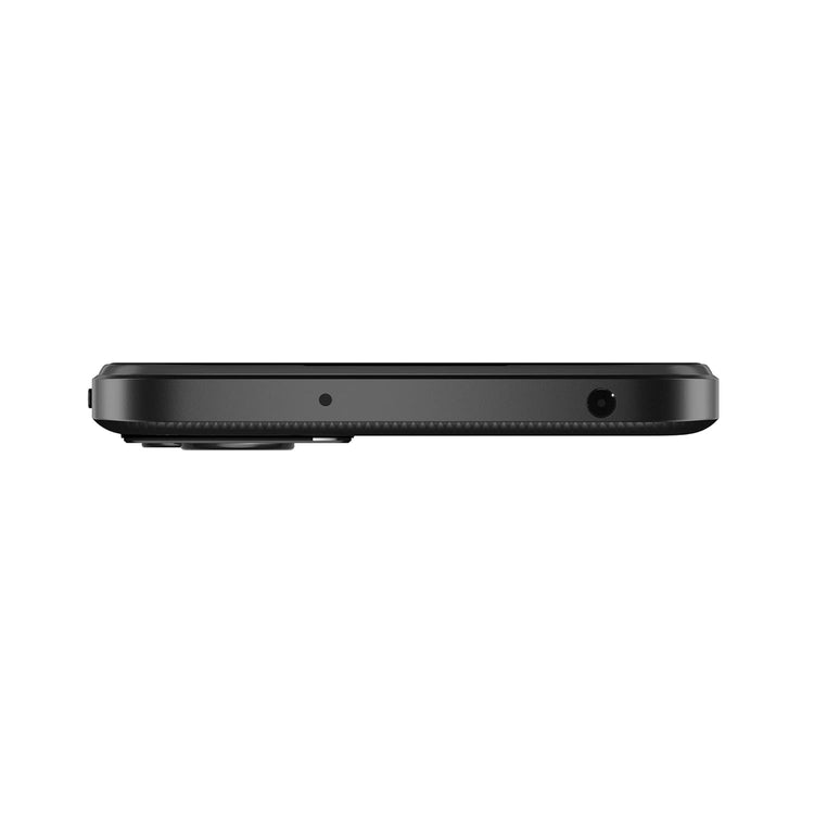 Side view of Redmi 11 Prime 4GB 64GB for sale showing slim black phone body with headphone jack