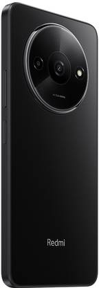 Sleek black Redmi A3 phone showing rear triple camera setup and slim design