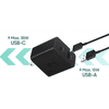 Samsung 35W USB C charger black power adapter with USB C to USB A cable for fast charging