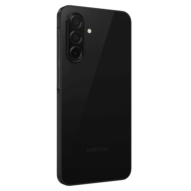 Samsung Galaxy A26 5G unlocked black phone showing rear triple camera and sleek design