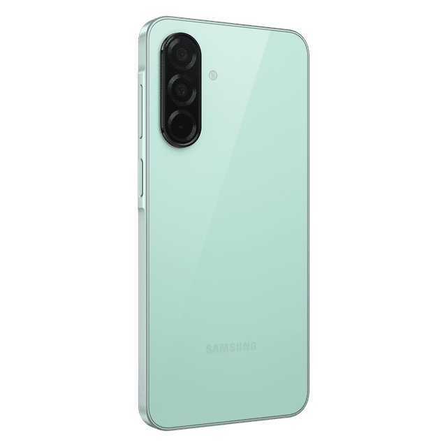 Samsung Galaxy A26 5G unlocked phone in mint green showing rear triple camera and sleek design