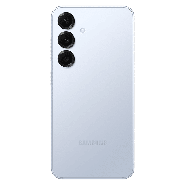 Samsung Galaxy S25 5G for sale white phone showing triple rear cameras and sleek design