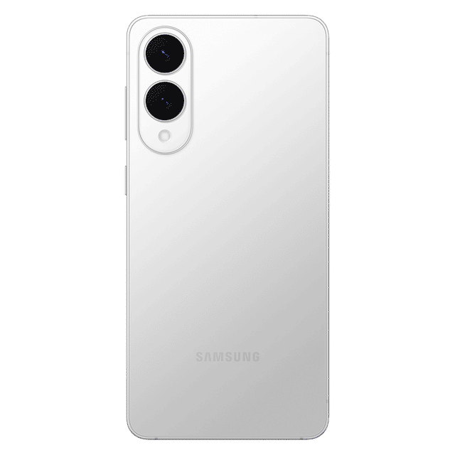 Samsung Galaxy S25 Edge 5G phone with white back and dual camera lenses