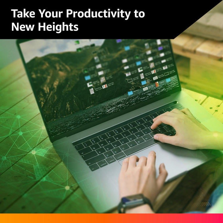 Hands typing on laptop keyboard showcasing WD Green SN350 NVMe 480GB SSD for faster productivity