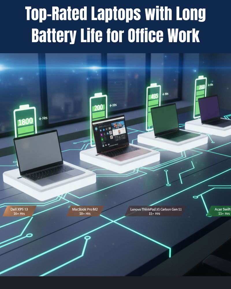 Top-Rated Laptops with Long Battery Life for Office Work