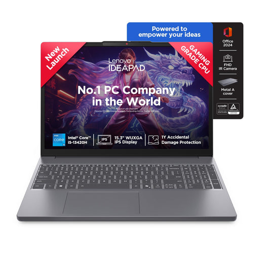 Lenovo IdeaPad Slim 3i | Intel Core i5-13420H | 16GB DDR5 | 512GB SSD | (83K00B8IN) | Windows 11 | MS Office 2024 | 14" FHD 300 nits | 1YR ADP Warranty