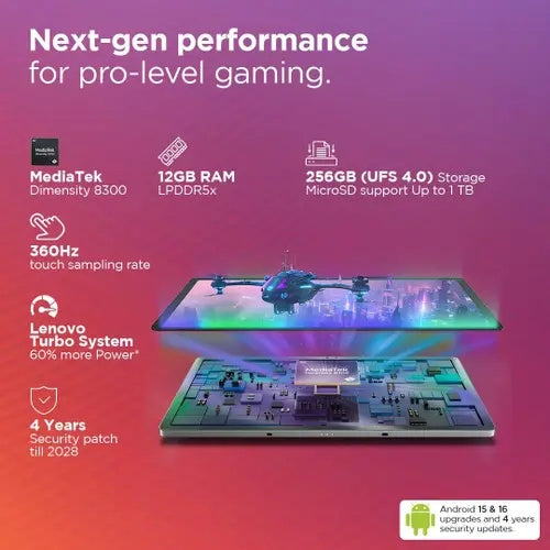 Lenovo Idea Tab with Pen 5G + Wi-Fi, 11-inch 2.5K 500-nit display, 8GB RAM, 256GB ROM, MediaTek Dimensity 6300, Android 15