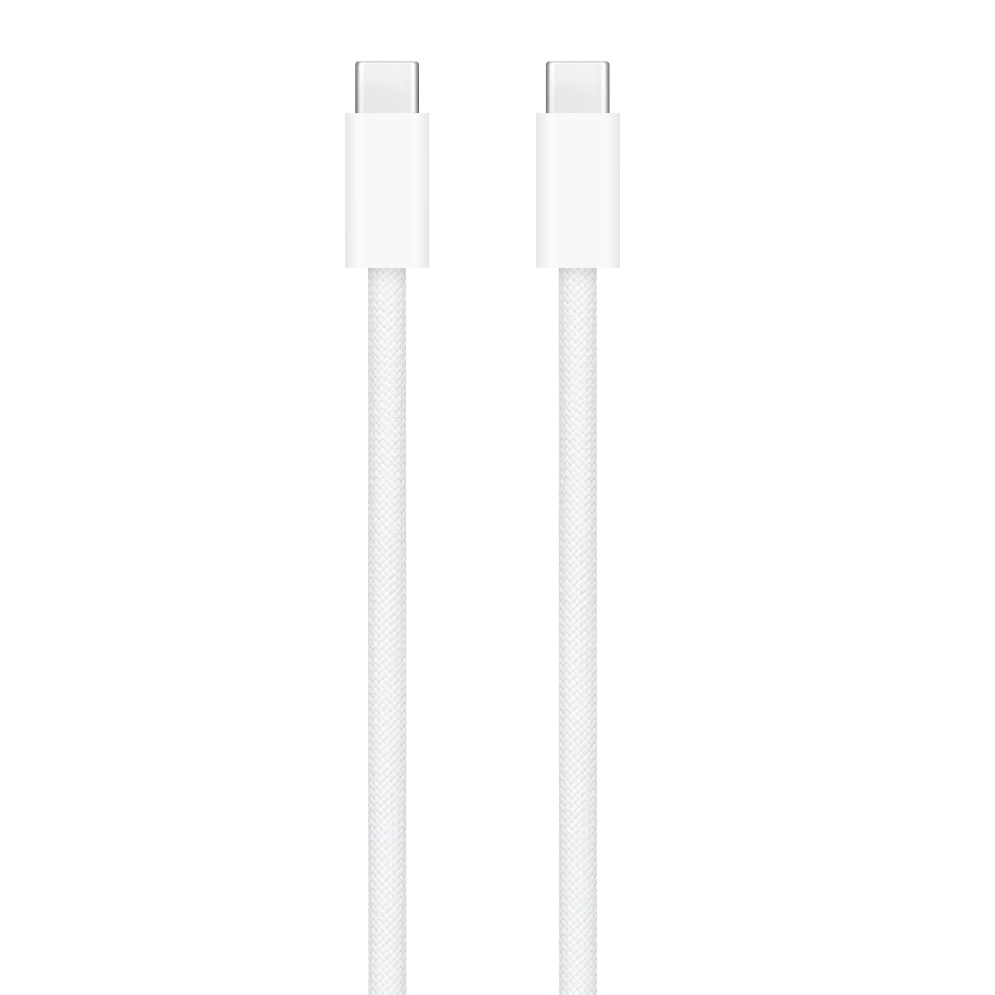 Apple 240W USB-C charging cable with white braided design for fast power delivery