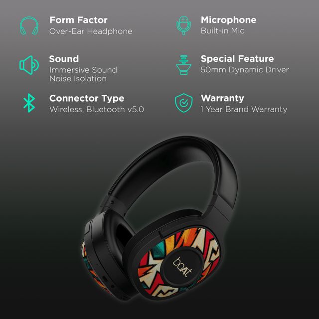 boAt Rockerz 550 Bluetooth Headphone without Mic