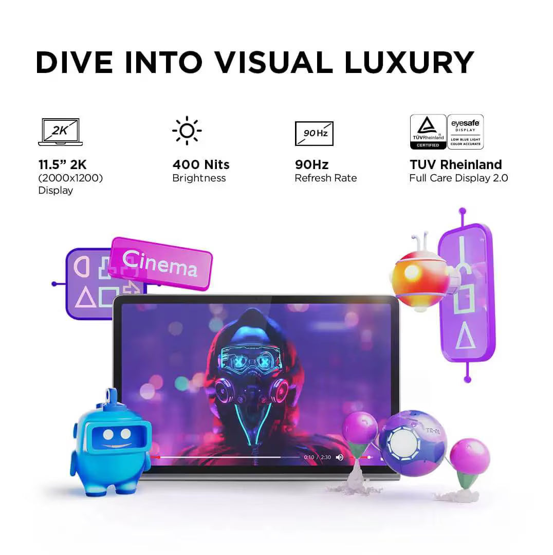 Lenovo Tab Plus 8GB RAM 256GB Storage 11.5″ 2K Display (ZADX0099IN)