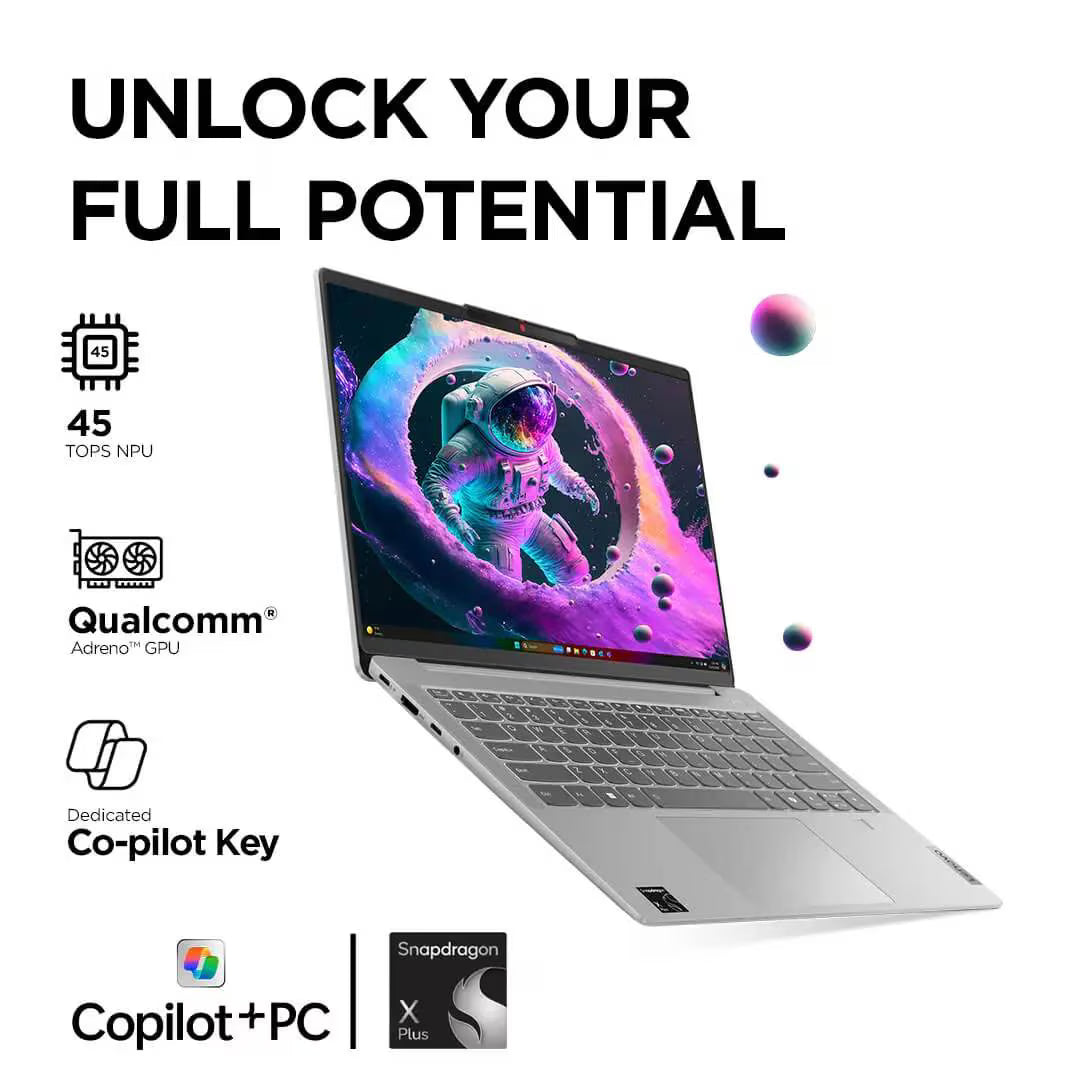 Lenovo Snapdragon X Plus Laptop (83HL0035IN) 16GB RAM 1TB SSD 14″ FHD