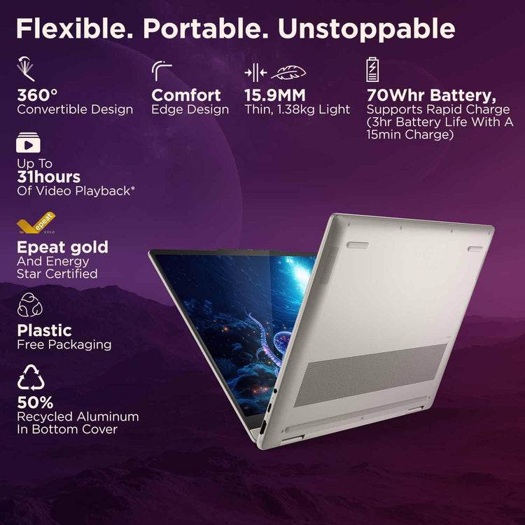 Lenovo Yoga 7i 2-in-1 Ultra | 16GB RAM | 1TB SSD | 14" OLED ARC GPU |(83JQ000XIN) Windows 11 + MS Office 2024 | 1 Year ADP