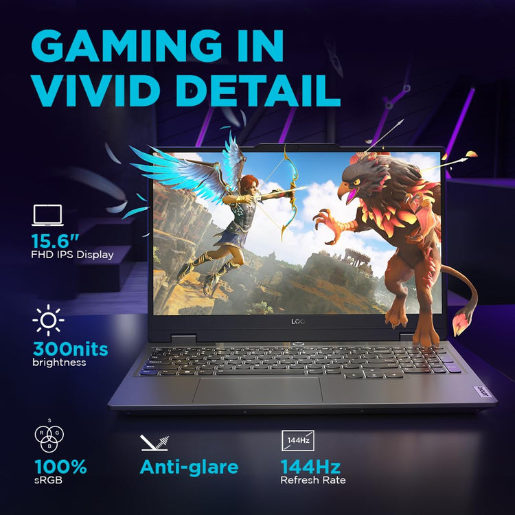 Lenovo LOQ – Ryzen 5 7235HS, 24GB RAM, 512GB SSD, RTX 3050 6GB, 15.6" FHD 144Hz,(82RK00VWIN)   Windows 11, MS Office 2024H&S