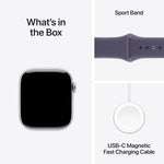 Apple Watch Series 11 GPS + Cellular 42mm Silver Aluminium Case with Purple Fog Sport Band - S/M