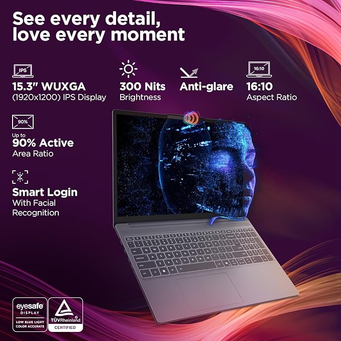Lenovo IdeaPad Slim 3i – i5-13420H, 16GB DDR5, 512GB SSD, 15.3" FHD, (83K100C7IN) Windows 11, MS Office 2024H&S