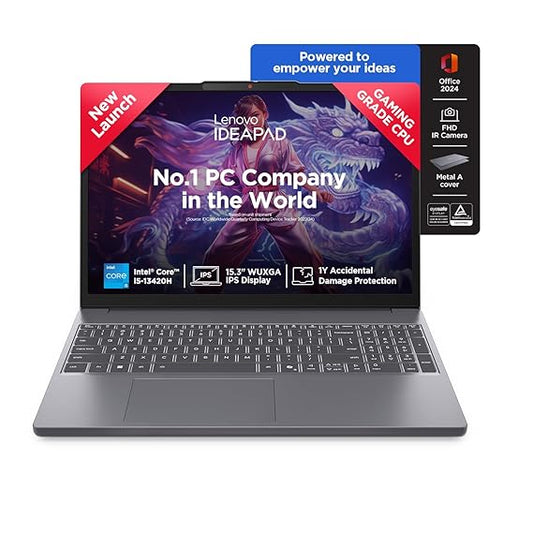 Lenovo IdeaPad Slim 3i | Intel Core i5-13420H | 16GB DDR5 | 512GB SSD |(83K00B8IN) Windows 11 | MS Office 2024 | 15.3" FHD 300 nits | 1YR ADP Warranty
