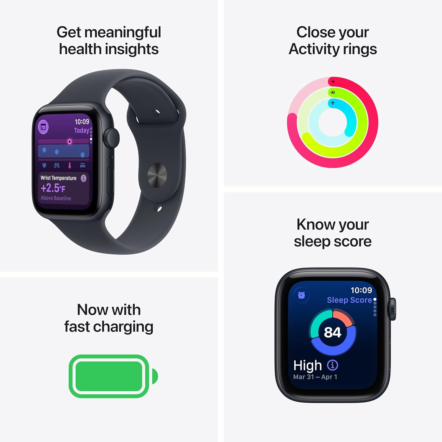 Apple Watch SE 3 GPS 44mm Aluminium Case with Midnight Sport Band - S/M