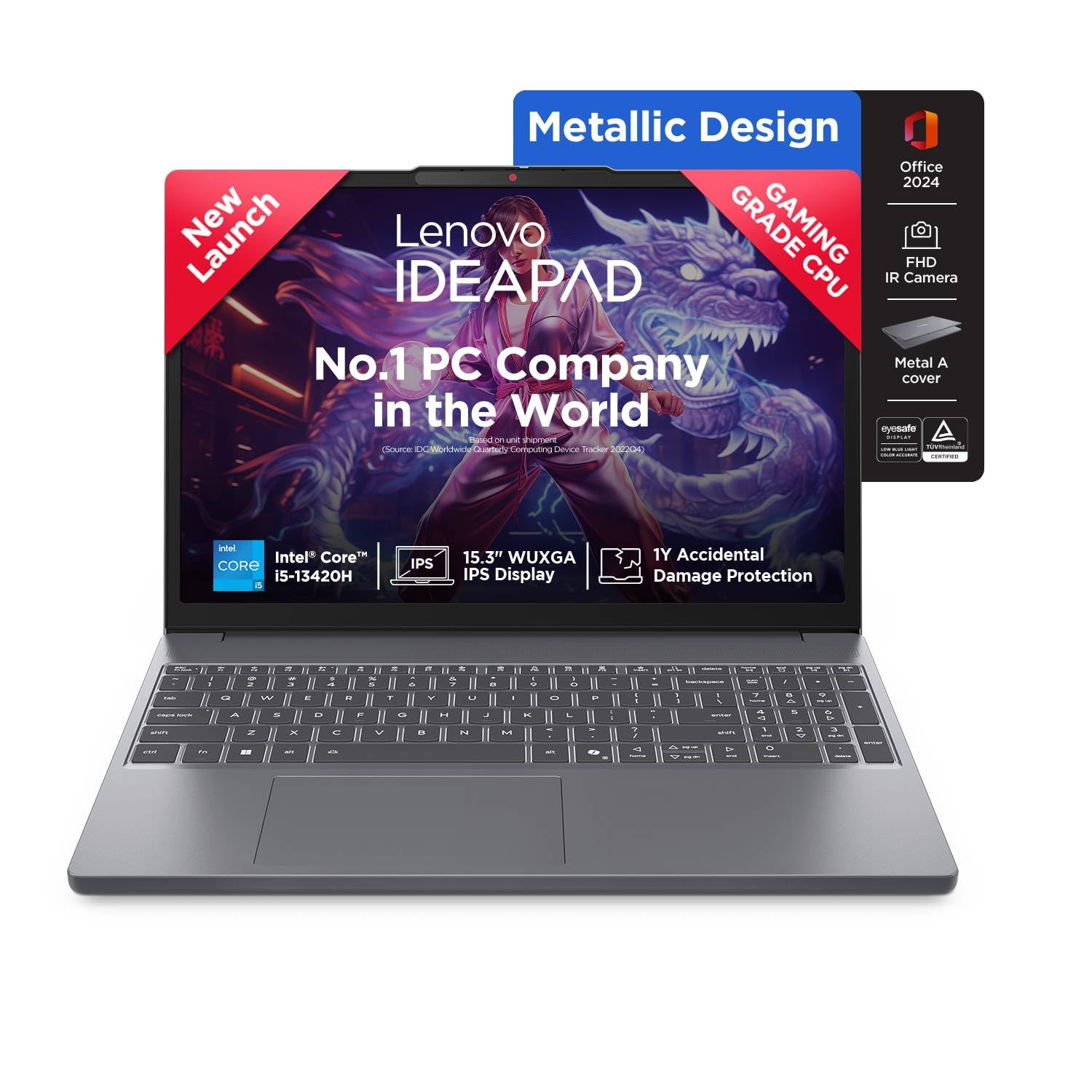 Lenovo IdeaPad Slim 3 (83K100C9IN) | i7-13620H | 16GB | 512GB SSD | 15.6" FHD