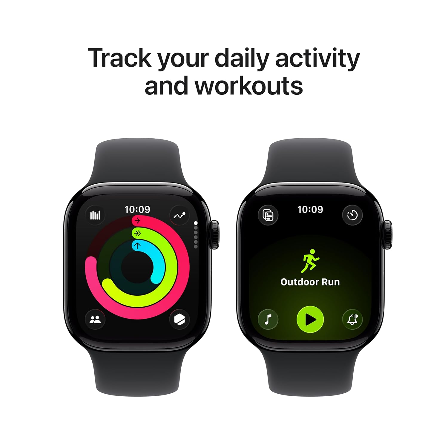 Apple Watch Series 11 GPS 42mm Aluminium Case with Jet Black Sport Band (S/M)