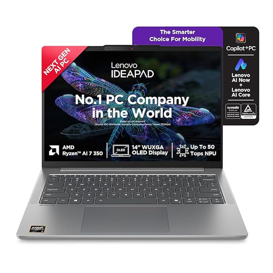 Lenovo Ideapad Slim 5 Ryzen 7 AI | 24GB RAM | 1TB SSD | 14" FHD+ 400 NITS |(83HX001NIN) Windows 11 + MS Office 2024 | 1 Year ADP