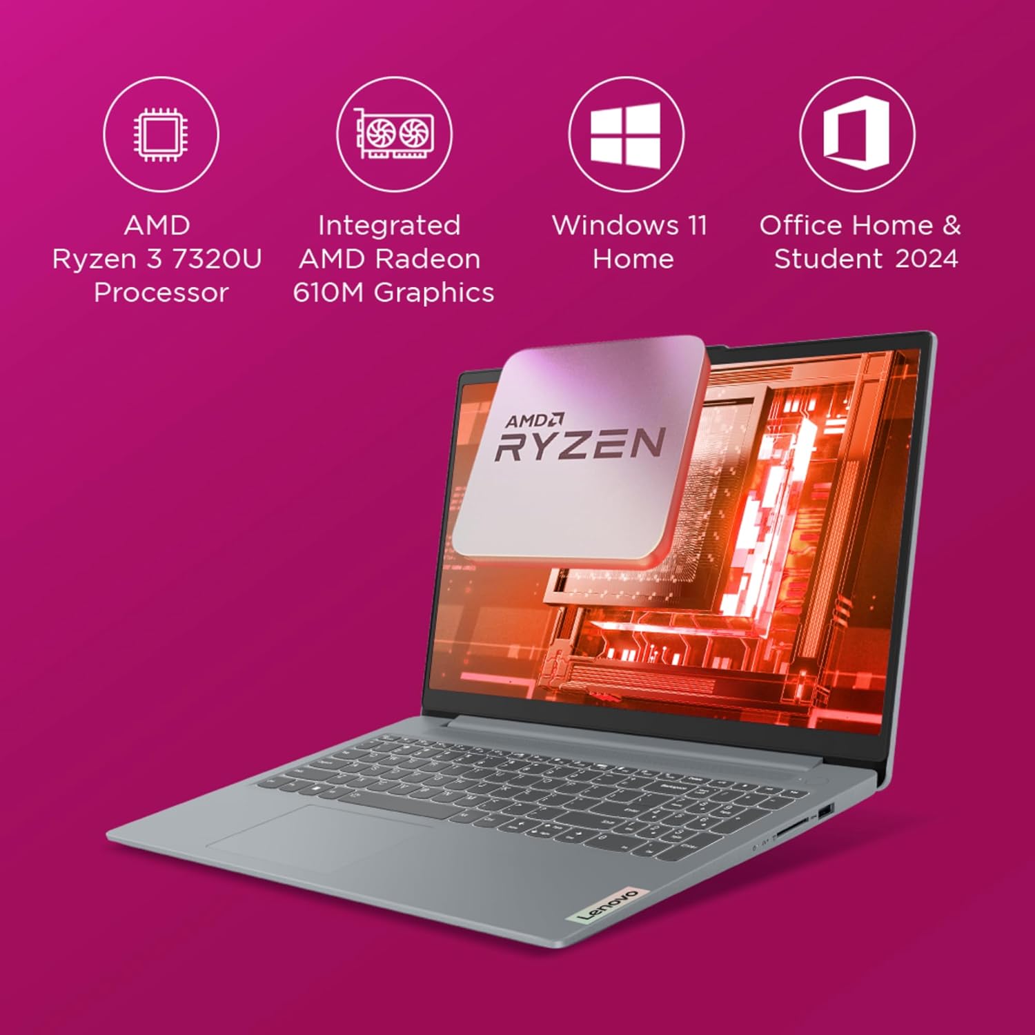 Lenovo IdeaPad Slim 1 (82VG00EVIN) – Ryzen 3 | 8GB RAM | 512GB SSD | 15.6” FHD
