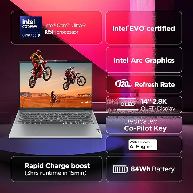 Lenovo IdeaPad Slim 5 Pro (83JK000AIN) | Ultra 9 | 14" 2.8K OLED | 32GB | 1TB SSD