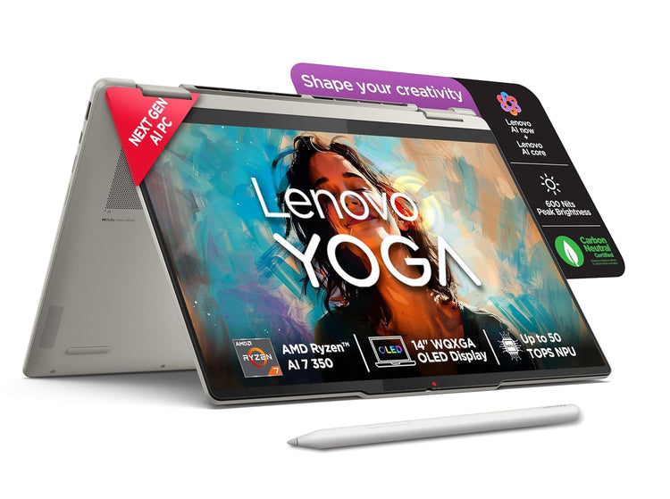 Lenovo Yoga 7i 2-in-1 AMD Ryzen 7 350 AI | 24GB RAM | 1TB SSD | 14" OLED ARC GPU |(83JR001EIN) Windows 11 + MS Office 2024 | 1 Year ADP