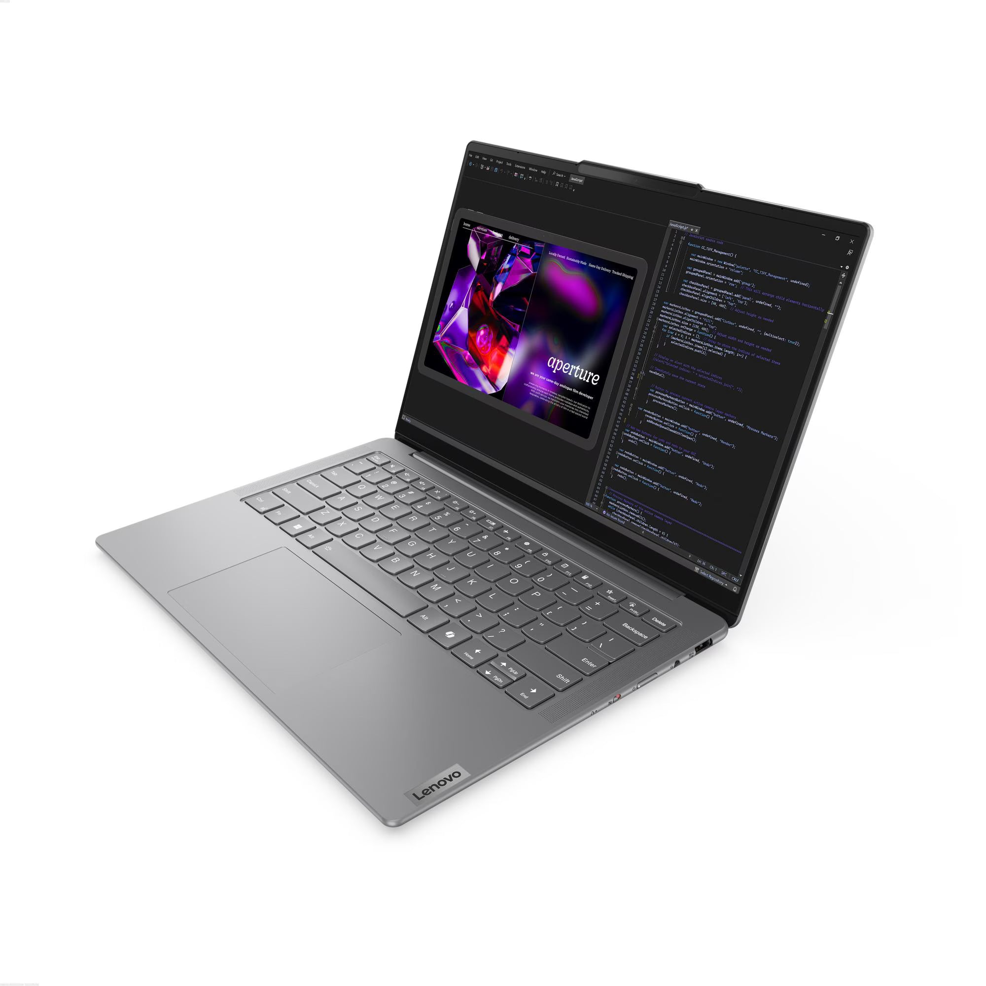 Lenovo Yoga 7i Core Ultra 5 laptop with sleek design and vibrant display for professionals