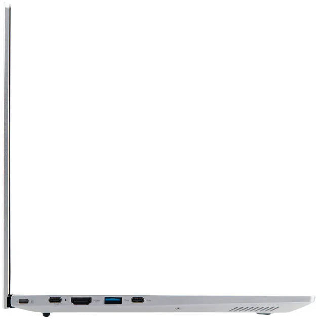 Side view of Acer TravelLite i3 laptop showing slim profile and multiple ports