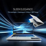 Acer TravelLite TL14-52M laptop shown open and partially closed highlighting its sleek thin and light design with 180 degree hinge