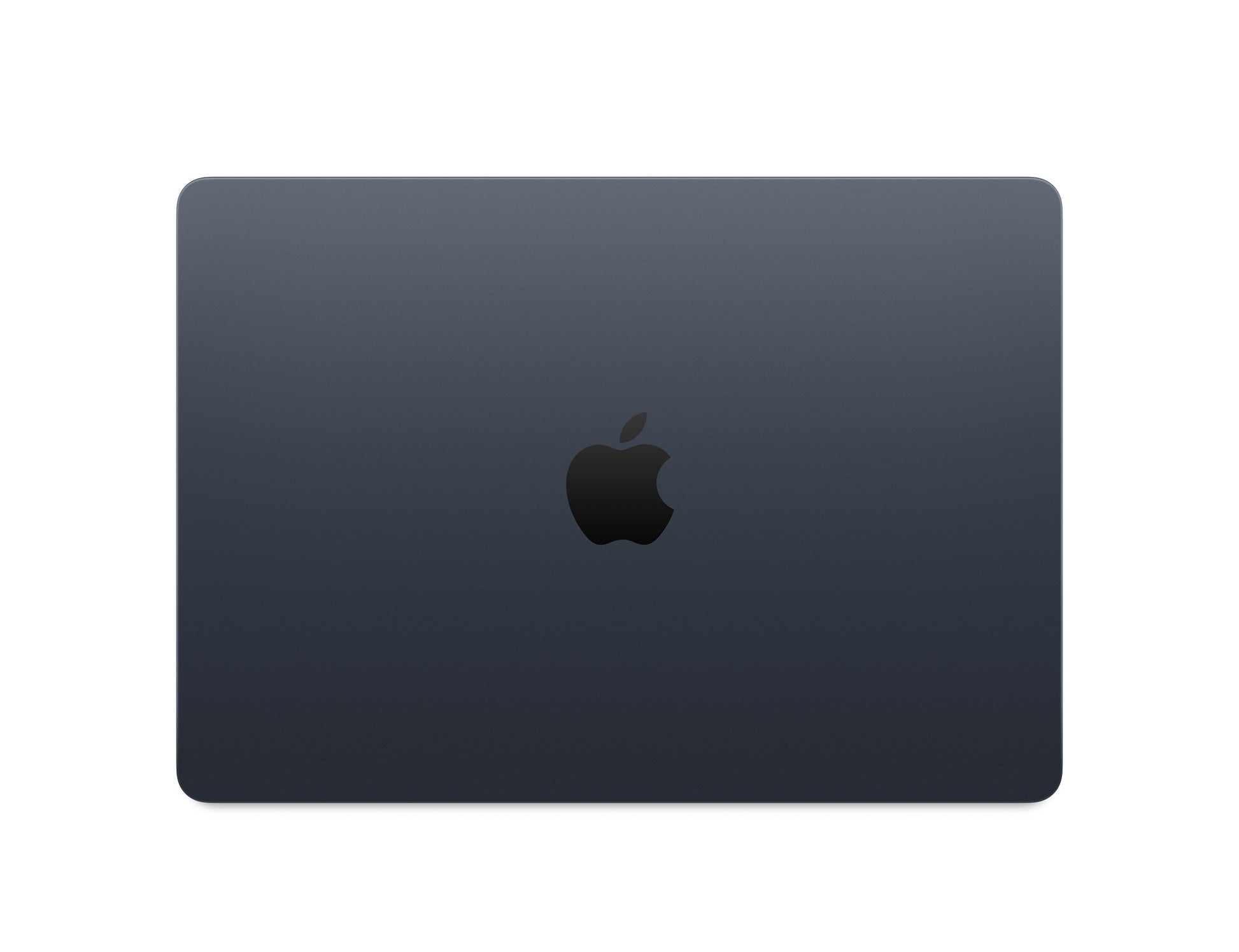 Top view of the 13 inch MacBook Air Midnight color with Apple logo centered