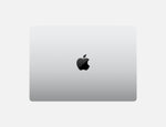 Apple 14-inch MacBook Pro M4 laptop closed showing sleek silver design with black Apple logo