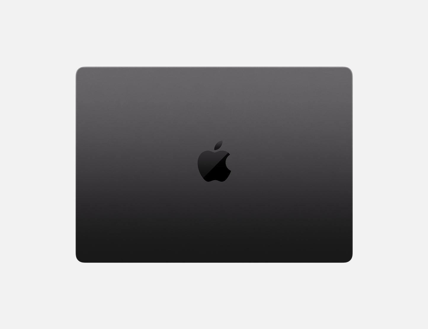 Apple 14-inch MacBook Pro M4 closed in space gray with iconic Apple logo on top cover
