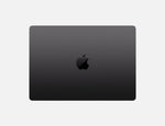 Apple 14-inch MacBook Pro M4 closed in space gray with iconic Apple logo on top cover