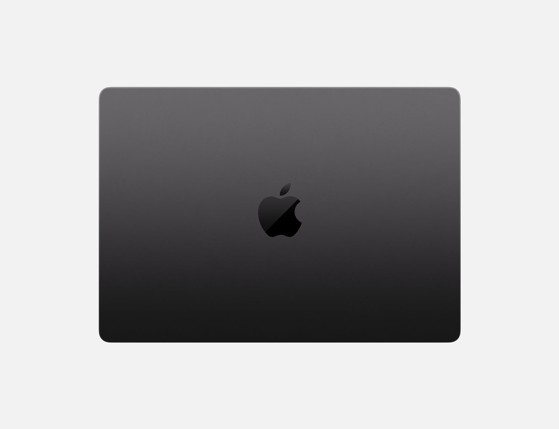 Apple 14-inch MacBook Pro M4 closed in space gray with iconic Apple logo on top cover