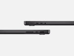 Side view of the sleek 14-inch MacBook Pro M4 showing ports and slim design