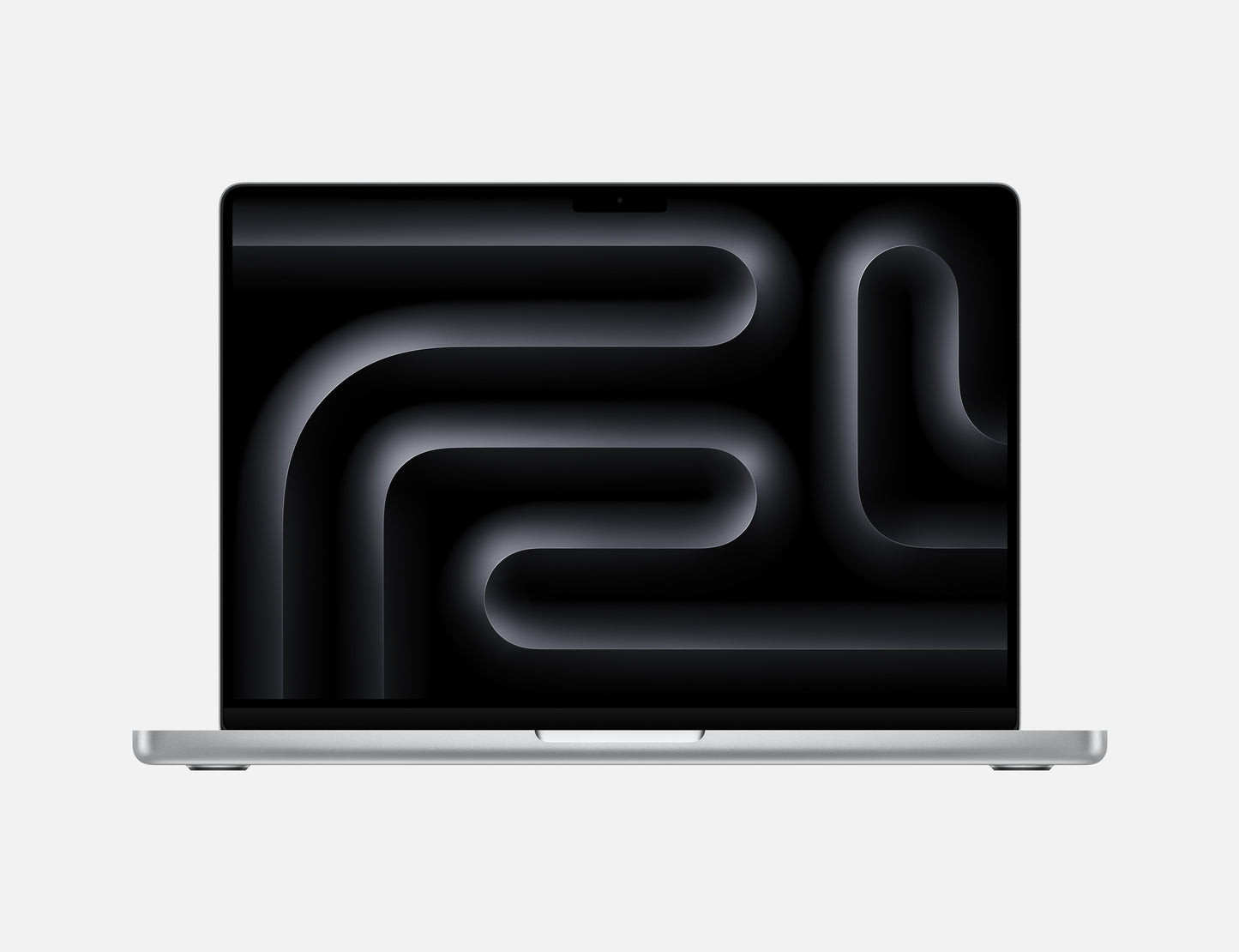 Front view of Apple 14-inch MacBook Pro M4 with Retina display and sleek silver chassis