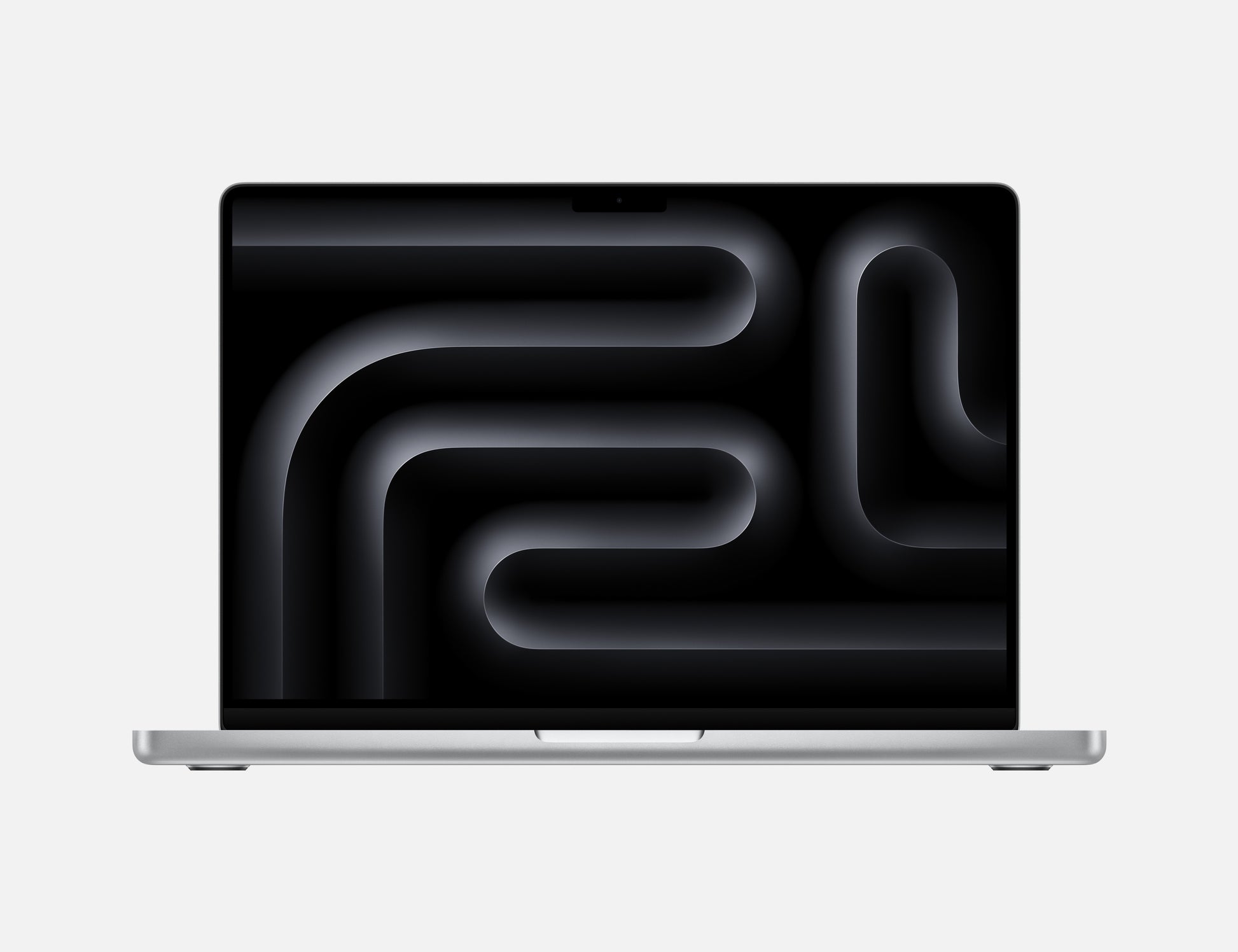 Front view of Apple 14-inch MacBook Pro M4 with Retina display and sleek silver chassis