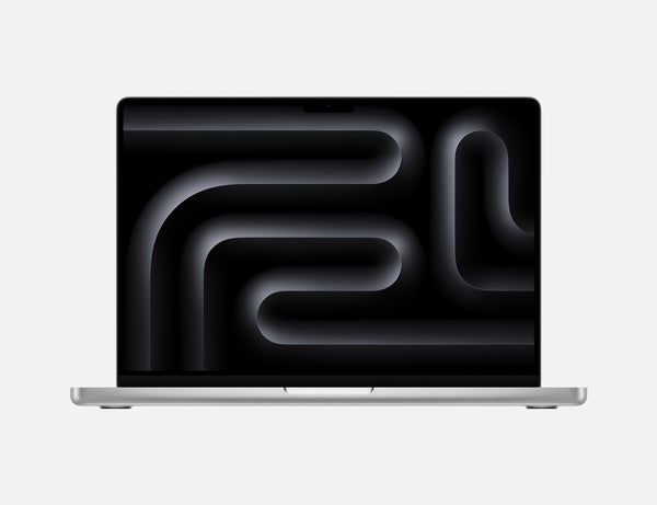 Front view of Apple 14-inch MacBook Pro M4 with Retina display and sleek silver chassis