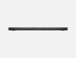 Side view of the closed 14-inch MacBook Pro M4 in space gray showing slim profile and ports