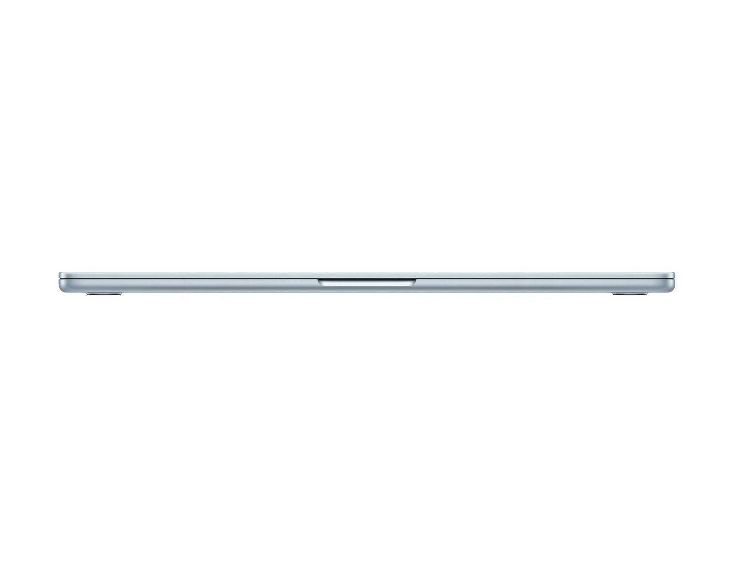Side view of 15-inch MacBook Air M4 Sky Blue showing slim and sleek design by Apple