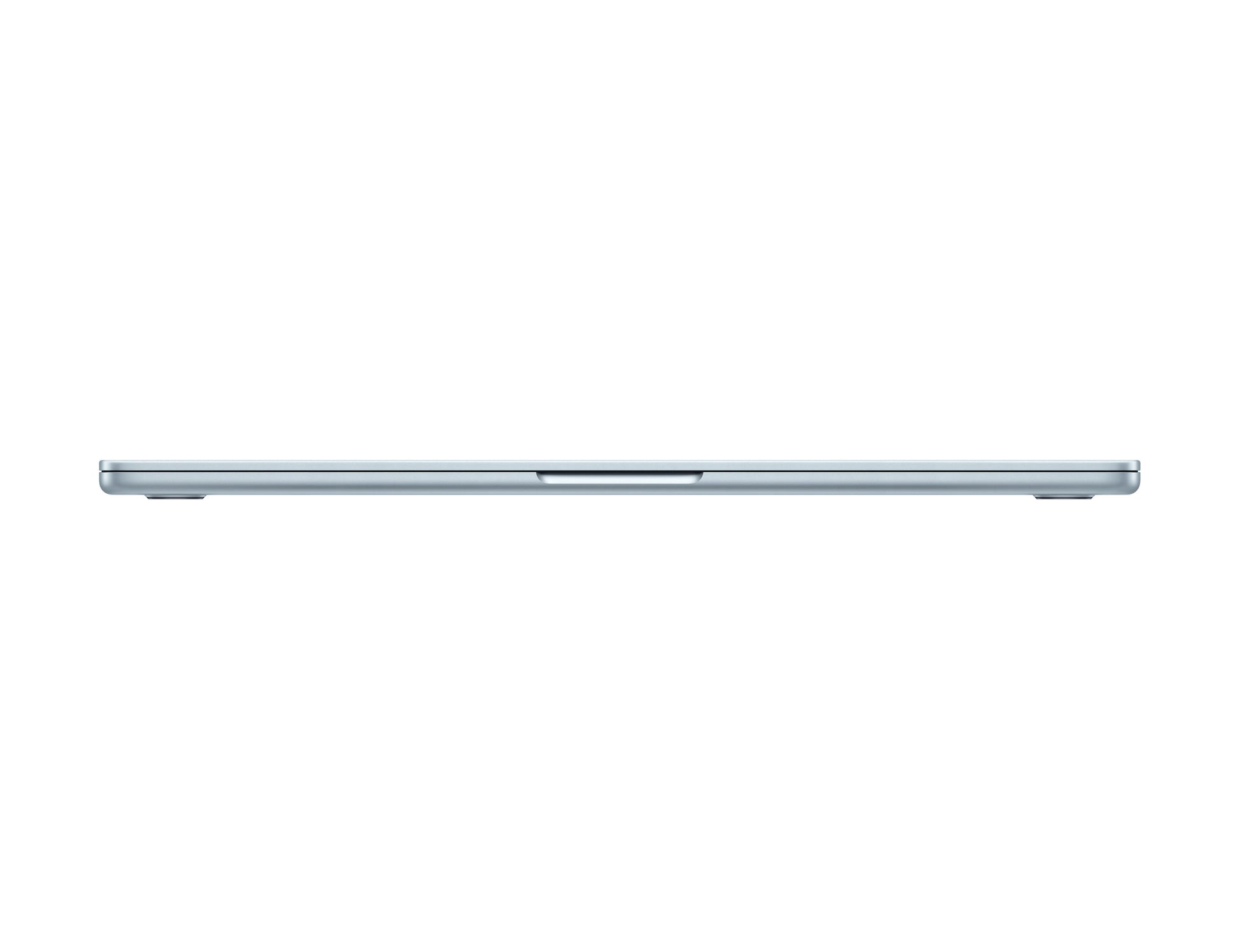 Side view of 15-inch MacBook Air M4 Sky Blue showing slim and sleek design by Apple