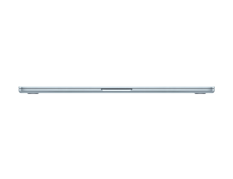 Side view of 15-inch MacBook Air M4 Sky Blue showing slim and sleek design by Apple