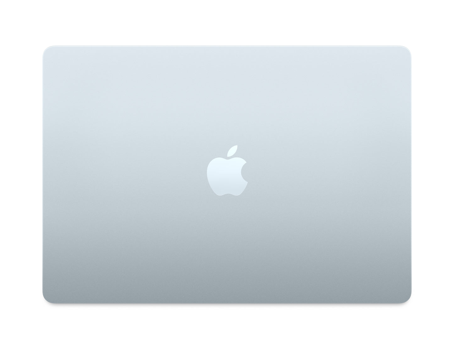 Apple 15-inch MacBook Air M4 Sky Blue closed top view with sleek aluminum finish