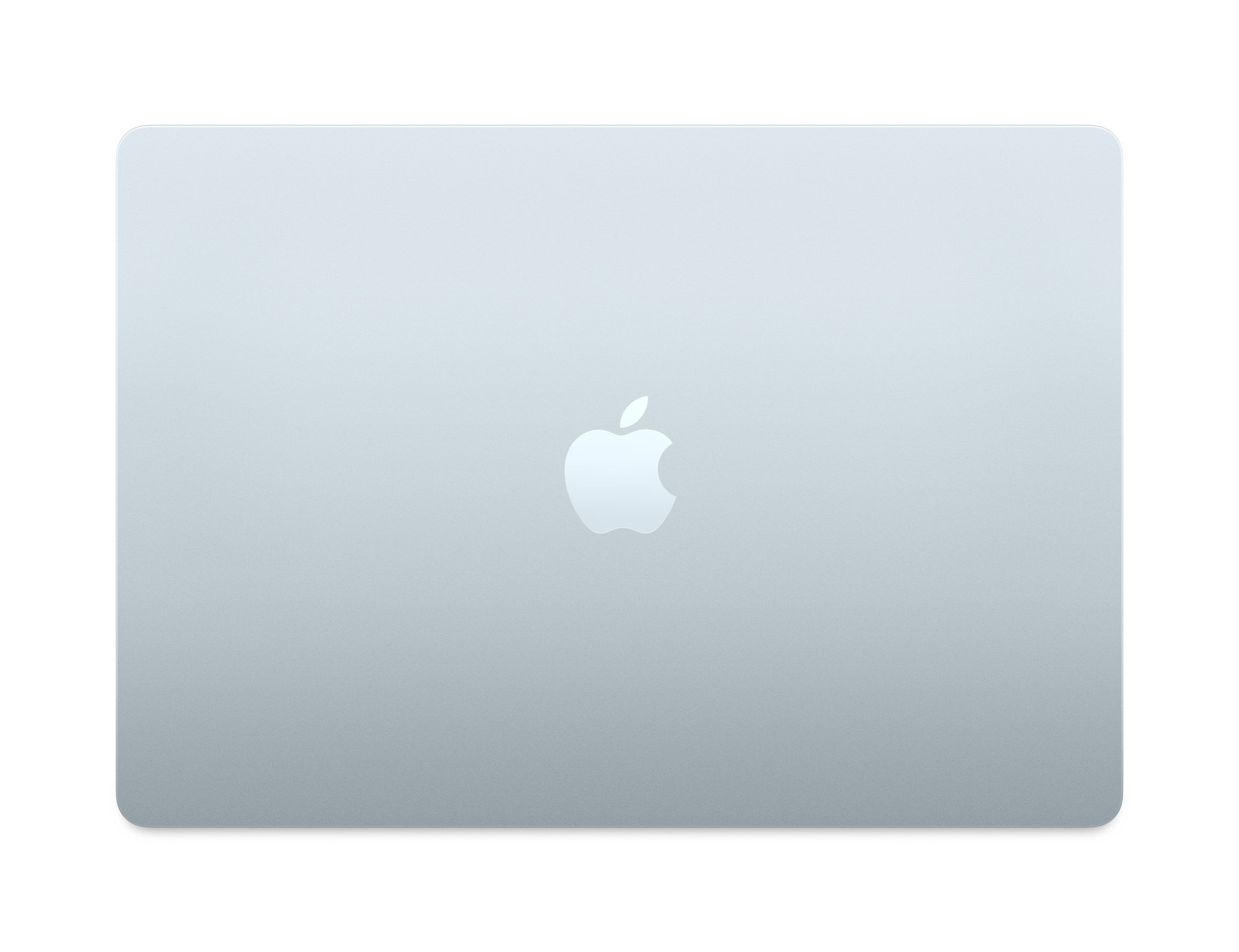 Apple 15-inch MacBook Air M4 Sky Blue closed top view with sleek aluminum finish